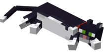 Lying down Tuxedo Cat with Red Collar.png